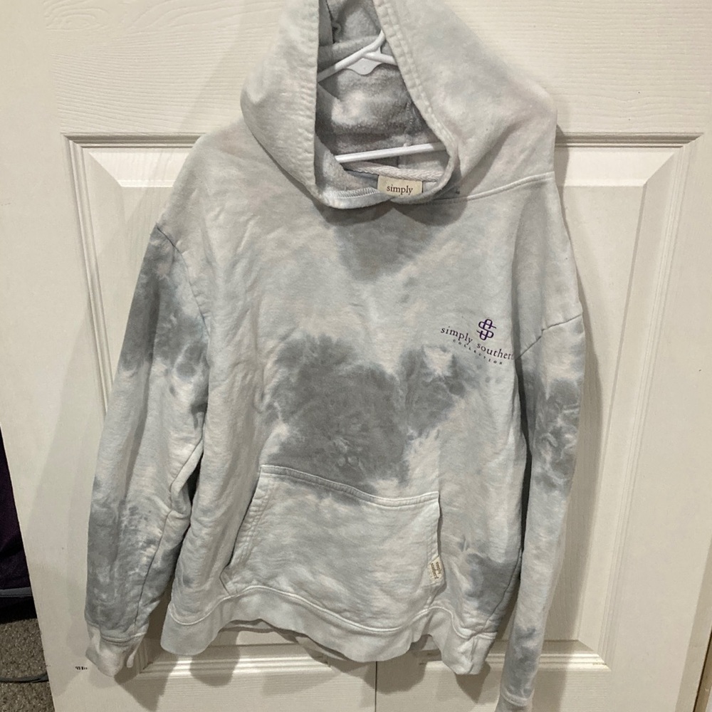 Simply Southern Light Gray Tie-Dye Hoodie